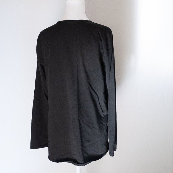 Pure Jill Long-Sleeve Shirttail Tee, Black, Size Small - Picture 9 of 11